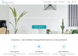 Airgreets Screenshot Webseite