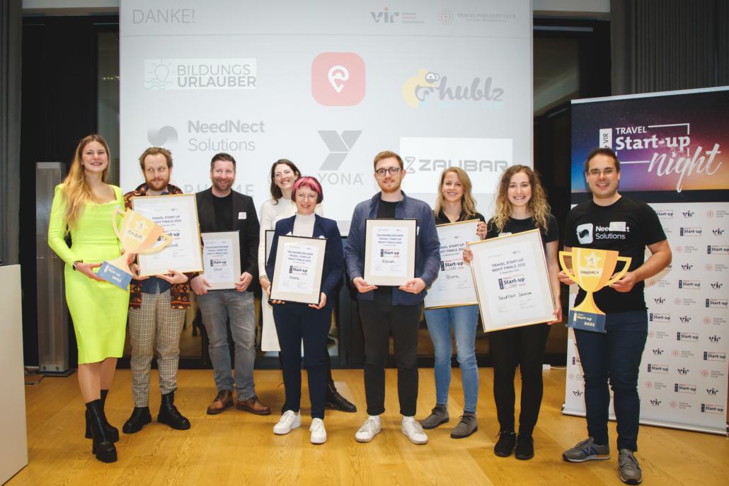 Die Gewinner der TIC & VIR Travel Start-up Nights 2022 auf dem Finale in Frankfurt