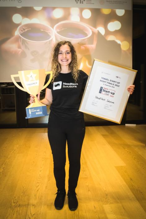 Ines Ganner mit ihrem Start-up NeedNect Solutions als Gewinner der Travel Start-up Nights 2022