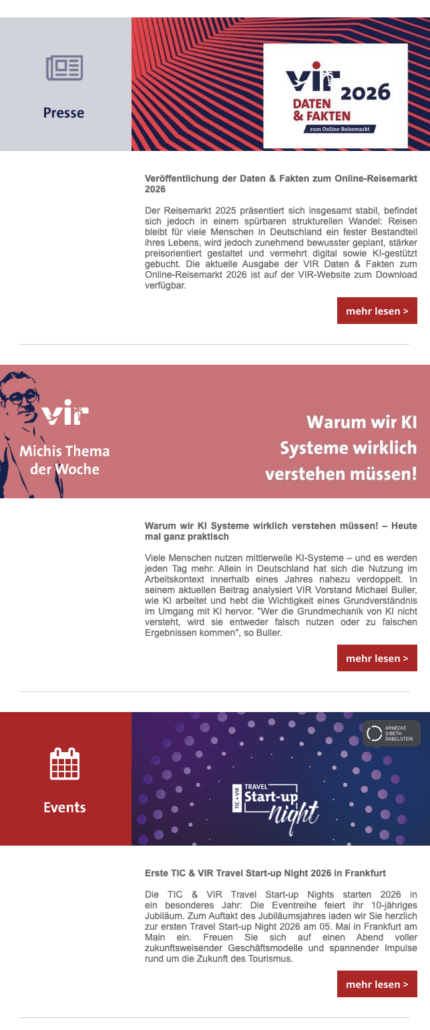 Ausschnitt VIR Newsletter März 2026