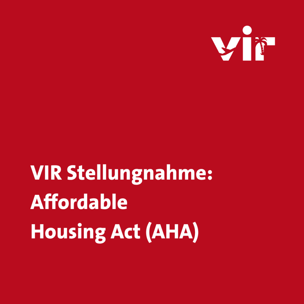 Affordable Housing Act VIR Stellungnahme